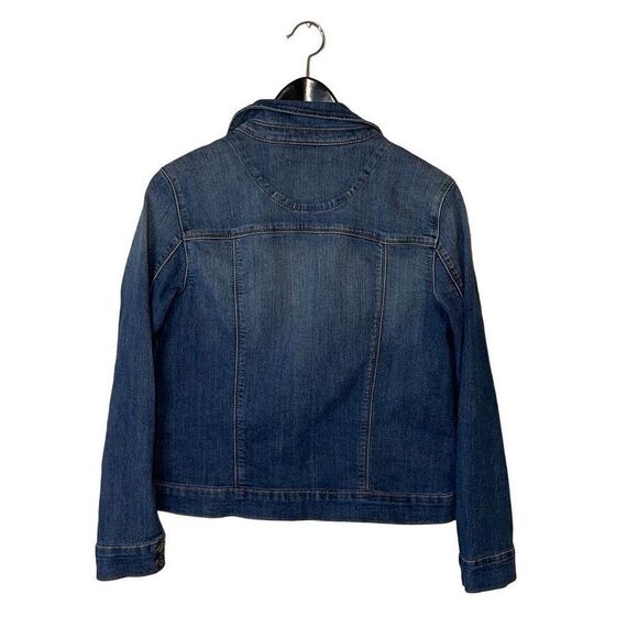 Vintage America Blues Womens Jean Jacket Button Up Denim Pocket Crop Blue Small - Picture 3 of 8